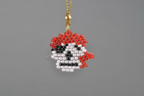 Keychain made of chinese beads Skull - MADEheart.com