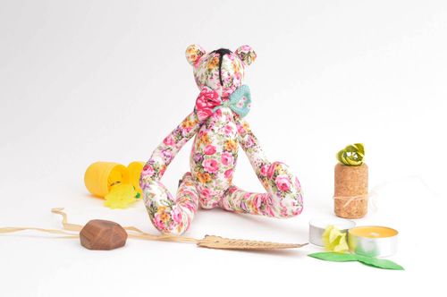 Игрушка мишка в цветах игрушка ручной работы интересный подарок для детей и дома - MADEheart.com