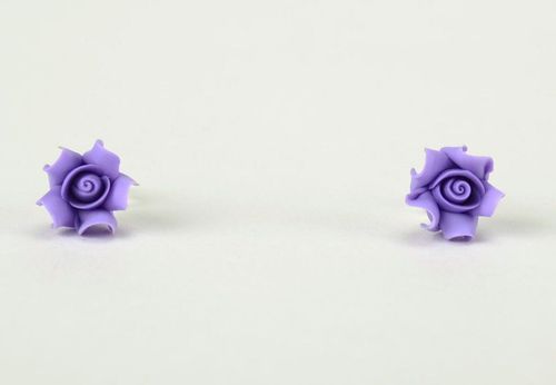 Pendientes-clavos “Rosa  violeta” - MADEheart.com