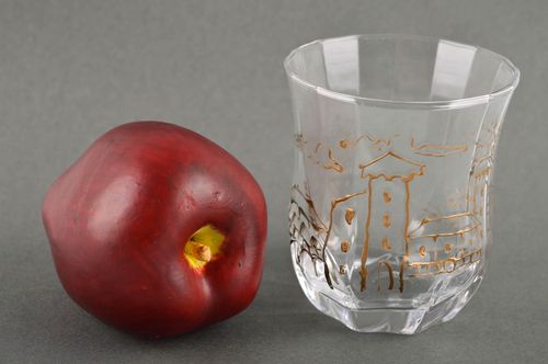 Vaso de cristal con dibujo artesanal utensilio de cocina menaje del hogar - MADEheart.com