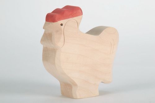 Figurine en bois Coq faite main - MADEheart.com