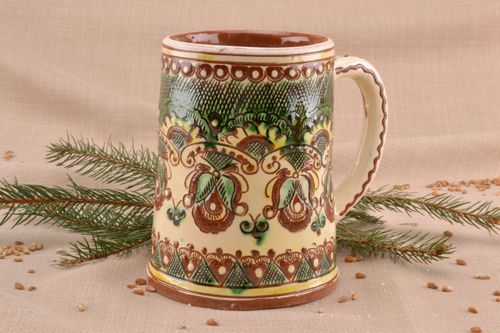 Homemade ceramic beer mug - MADEheart.com