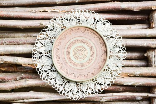 Handmade plate designer plate for kitchen decor clay plate unusual dish - MADEheart.com