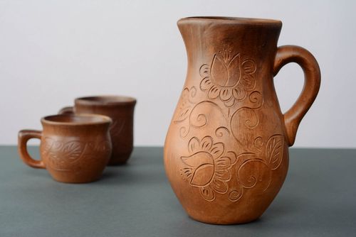 Jarro de leite de cerâmica artesanal  - MADEheart.com