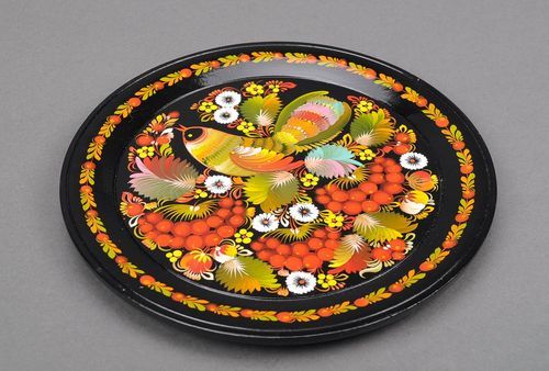 Decorative plate Bird and viburnum - MADEheart.com