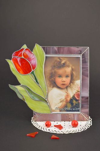 Unusual handmade photo frame glass art frame for photo home decoration - MADEheart.com