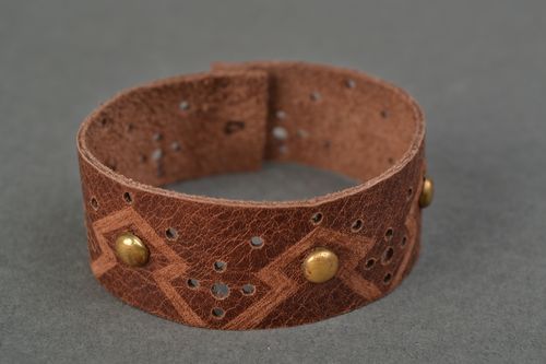 Braunes Armband aus Leder handmade  - MADEheart.com