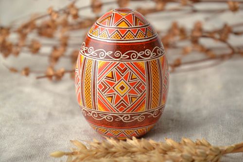 Пасхальное яйцо с росписью гусиное - MADEheart.com