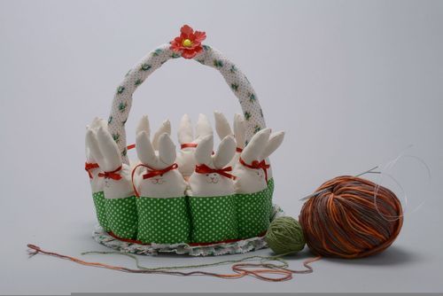 Cestino pasquale fatto a mano cestino decorativo in stoffa idee regalo - MADEheart.com