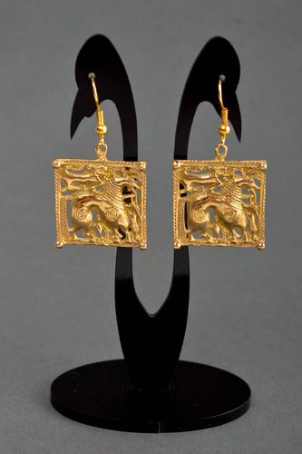 Metall Schmuck handgemacht lange Ohrhänger Ohrringe für Damen stilvoll schön - MADEheart.com