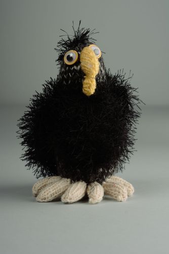 Handmade crochet toy Little Raven - MADEheart.com