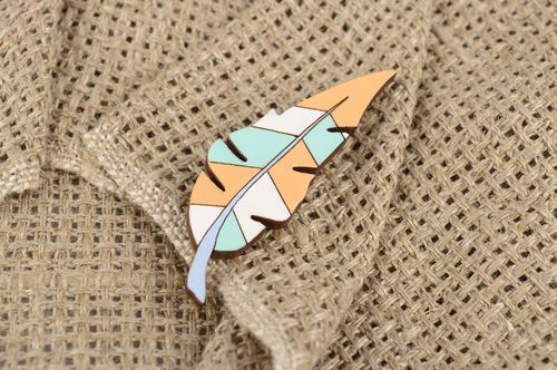 Handmade stylish brooch designer lovely jewelry unusual leaf accessory - MADEheart.com