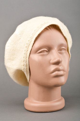 Handmade lovely head-dress white beautiful accessories feminine white cap - MADEheart.com
