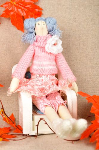 Rag doll handmade fabric toy textile toy for children nursery decor ideas - MADEheart.com