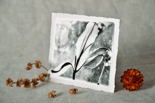 Carte de vœux artisanale en noir et blanc - MADEheart.com