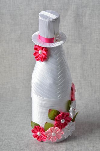 Funda para botella hecha a mano elemento decorativo accesorio de boda - MADEheart.com