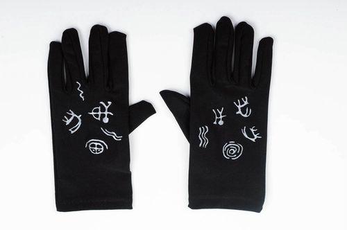 Handgemachte Handschuhe aus Stoff schwarze Handschuhe Accessoires für Frauen - MADEheart.com