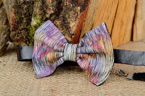 Leather Bow tie  - MADEheart.com