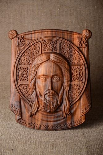 Imágen religiosa icono de madera artesanal decoración de interior Spas - MADEheart.com