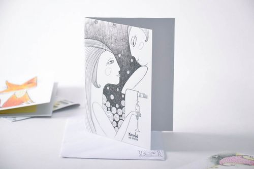 Cartolina dauguri fatta a mano in tecnica dautore oggetto originale  - MADEheart.com