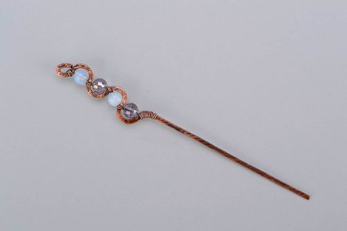 Hairpin with moonstone and crystal - MADEheart.com