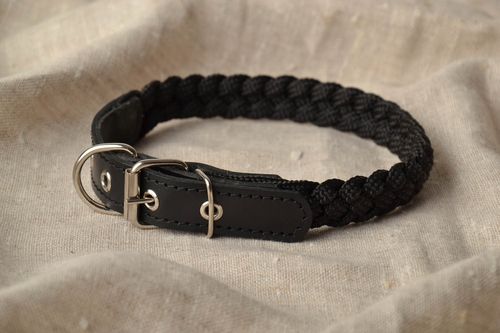 Collar para perros artesanal de color negro  - MADEheart.com