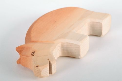 Figurine en bois hippopotame faite main  - MADEheart.com