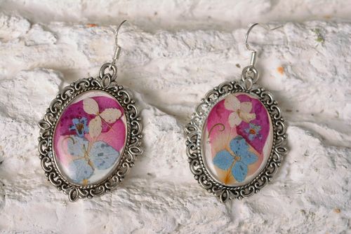 Boucles doreilles pendantes Bijou fait main vintage fleurs Accessoire femme - MADEheart.com