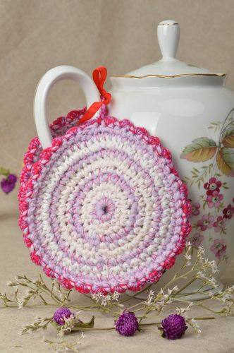 Beautiful handmade crochet potholder home design kitchen textiles gift ideas - MADEheart.com