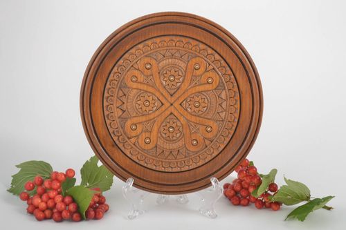 Decorative plate handmade home decor wooden gifts wall plate wall hanging - MADEheart.com