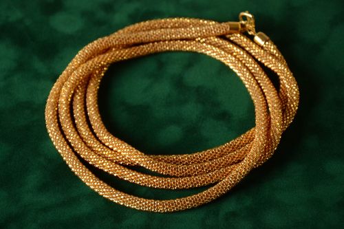 Collier spirale doré long Bijou fait main original magnifique Cadeau femme - MADEheart.com