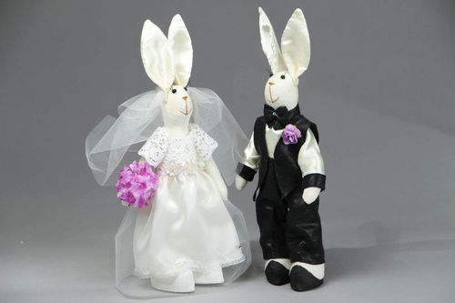 Jouet mou lapins Couple de mariage - MADEheart.com