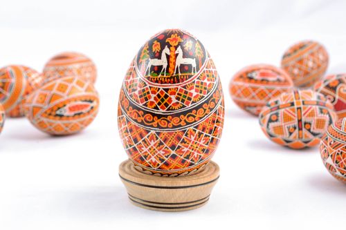 Handmade designer Easter egg with painting - MADEheart.com