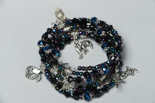 Bracelet fait main de perles de rocaille et pendeloques Zoo - MADEheart.com