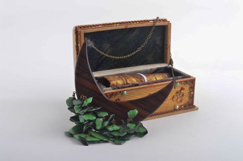 Collana di legno naturale fatta a mano originale di moda bigiotteria da donna - MADEheart.com