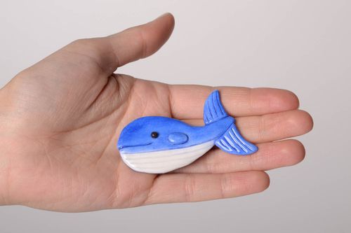 Polymer clay brooch handmade jewelry women brooch whale badges accessories  - MADEheart.com