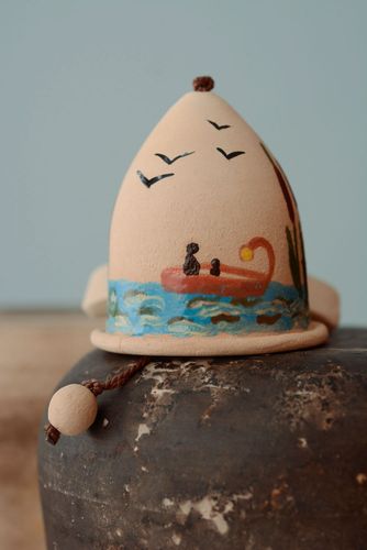 Clay bell with painting - MADEheart.com