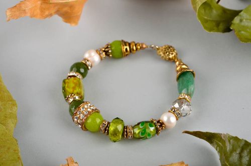 Bracciale di perle fatto a mano braccialetto originale da polso per donna - MADEheart.com