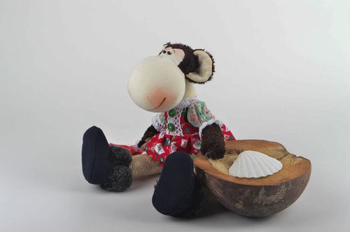 Affe Kuscheltier Stoff Tier handmade Kinder Spielzeug Geburtstag Geschenk grell - MADEheart.com