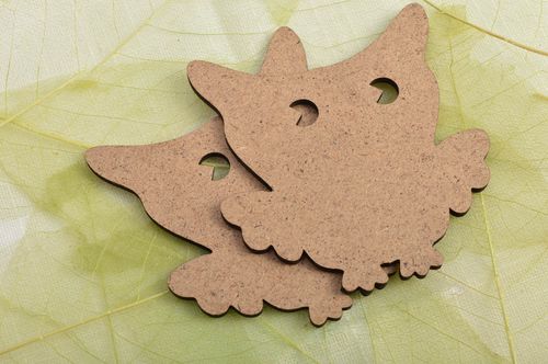 Set of 2 handmade plywood craft blanks for creative work Owls - MADEheart.com