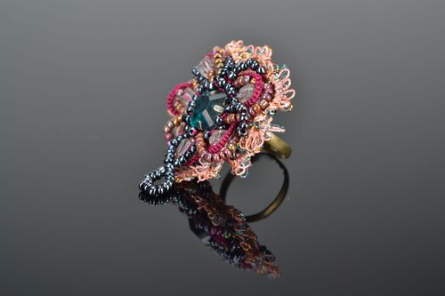 Красивое кольцо с цветком - MADEheart.com