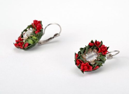 Handmade earrings made ​​of polymer clay - MADEheart.com