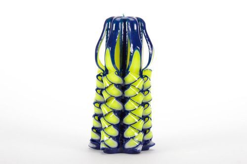 Vela tallada de parafina Piña azul - MADEheart.com