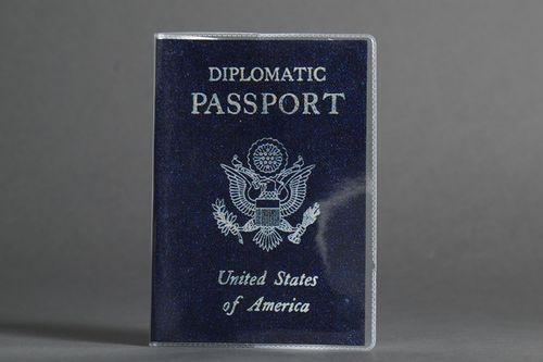 Protège-passeport en plastique original bleu accessoire fait à la main - MADEheart.com