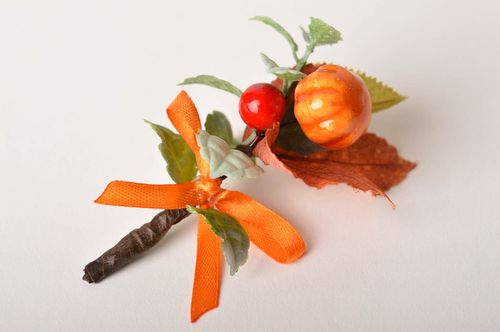 Ramillete de flores artesanal adorno para boda flores decorativas anaranjadas - MADEheart.com