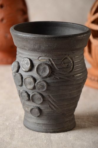 Vaso de cerámica natural hecho a mano utensilios de cocina regalo original - MADEheart.com
