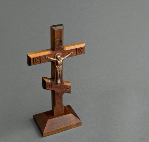 Croce di legno da tavolo fatta a mano croce ortodossa decorazioni di casa - MADEheart.com