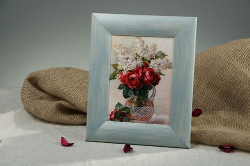 Painting in wooden frame, decoupage - MADEheart.com
