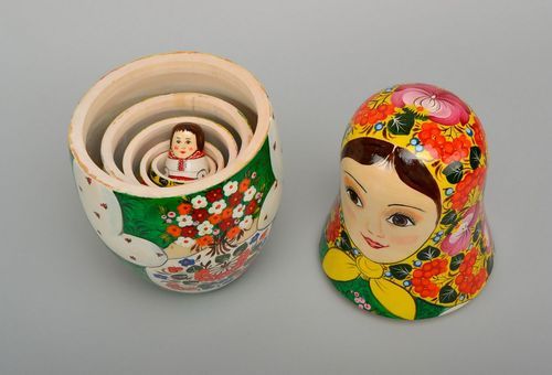 Wooden ethno-doll matrioshka - MADEheart.com