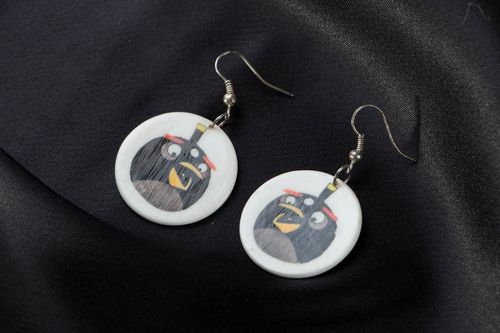 Earrings made of polymer clay and epoxy resin - MADEheart.com